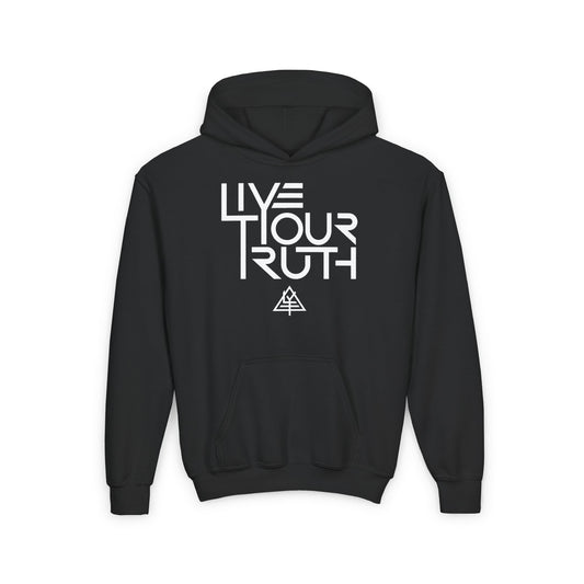 Youth Heavy Blend Hooded Sweatshirt - 'Live Your Truth' Inspirational Hoodie